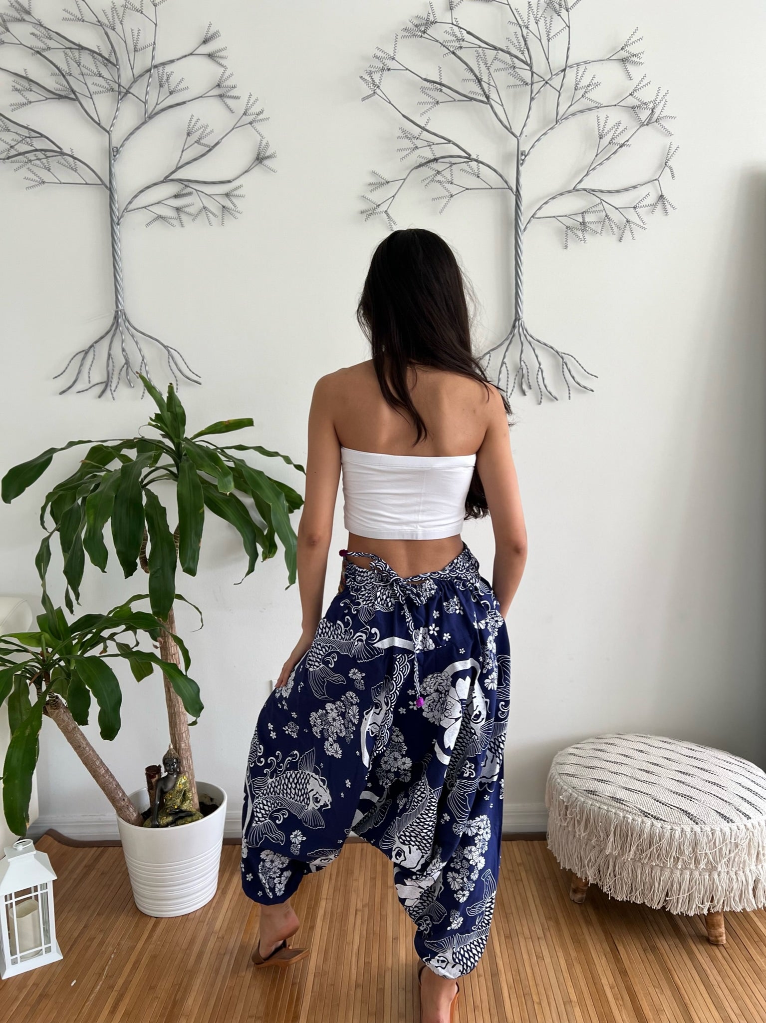 Paisley Print Hareem Trousers Blue, Sarongs